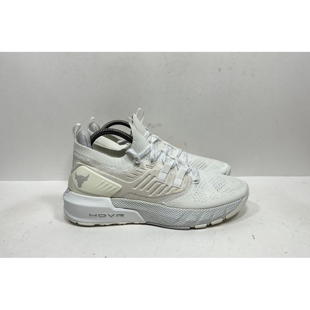 Under Armour Project Rock 3 Training Shoes 3023004-110 Men's Size 7.5 White